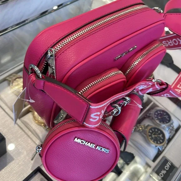 Michael Kors Jet Set Leather Medium Crossbody Bag Case for Apple AirPods Pro - Picture 3 of 16